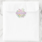 Rond Summer Flowers Floral Round Wedding Sticker (Sac)