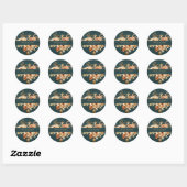 Rond Summer Forest Witch Teal Round Wedding Sticker (Feuille)