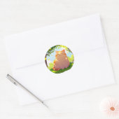 Rond Sun-Kissed Chubby Cat Sticker (Enveloppe)