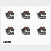 Rond Sunday Funday Gorilla Monster Truck Funny Sticker (Feuille)