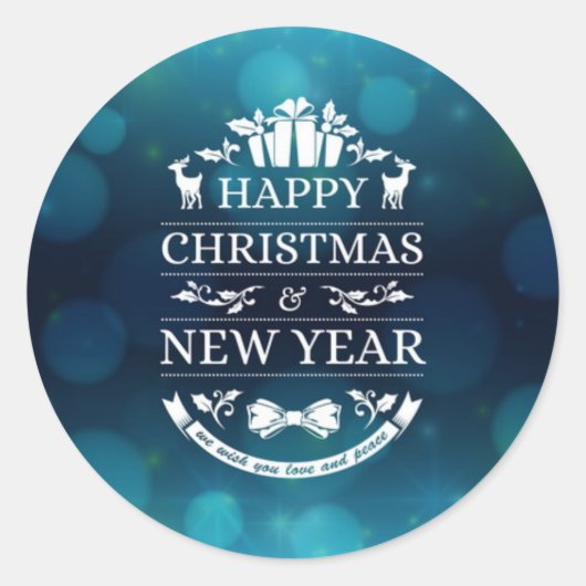 Rond Super Happy New Year Sticker Design (Devant)