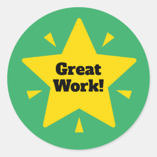 Rond "Super travail !" Sticker de récompense de Personn