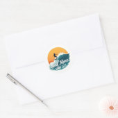 Rond Surf Plus 🌊 Sticker Motivation Surf Sunset (Enveloppe)