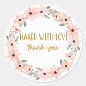 Rond Sweet Cake "Baked with love" Sticker (Devant)