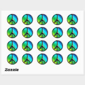 Rond SYMBOLE DE LA PAIX Sticker Hippie (Feuille)