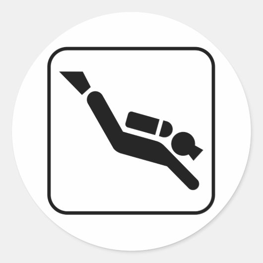 Rond Symbole de plongée sous-marine Sticker (Devant)