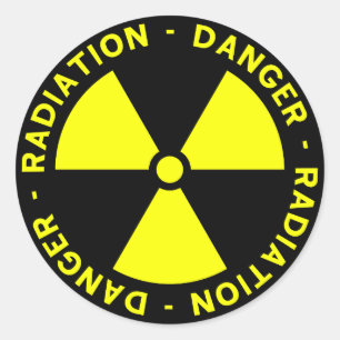 Rond Symbole de rayonnement jaune Sticker