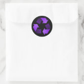 Rond Symbole de recyclage violet Sticker (Sac)