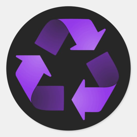 Rond Symbole de recyclage violet Sticker (Devant)