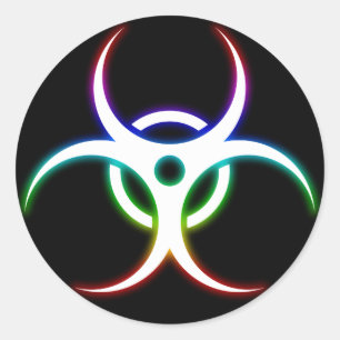 Rond Symbole de risque biologique lumineux - Sticker