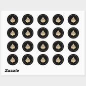 Rond Symbole Gold Spade Sticker Classic Round (Feuille)