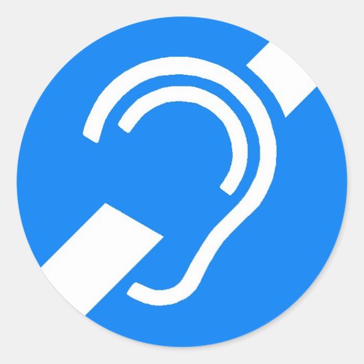 Rond Symbole international Sticker pour les Sourds (Devant)