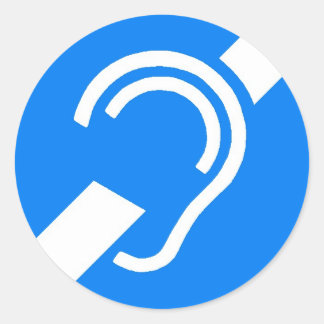 Rond Symbole international Sticker pour les Sourds