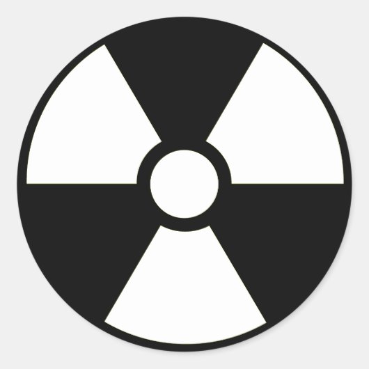 Rond Symbole radioactif Sticker B&W (Devant)