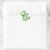 Rond T-rex Infirmière Sticker Round (Sac)