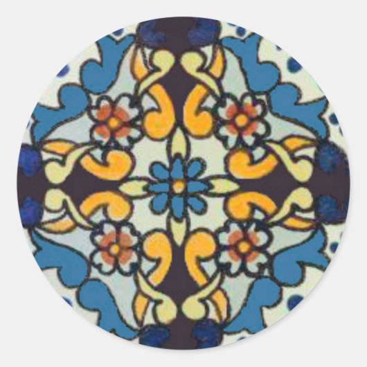Rond Talavera Tile 1 Sticker Carré (Devant)