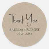 Rond Tan lin Simple Script Welcome Remerciement Sticker (Devant)