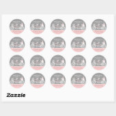 Rond Tandem Bicycle Mariage Merci Sticker (Feuille)