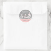 Rond Tandem Bicycle Mariage Merci Sticker (Sac)