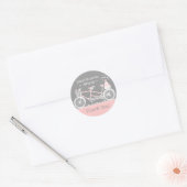 Rond Tandem Bicycle Mariage Merci Sticker (Enveloppe)