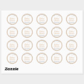 Rond Taupe Gingham Baby Shower Favor Sticker (Feuille)