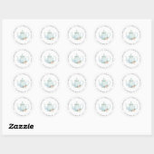 Rond Tea Party Adresse de retour Classic Round Sticker (Feuille)