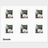 Rond Teacher Classroom Illustration Sticker (Feuille)