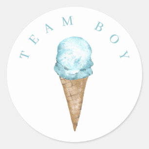 Rond Team Boy Ice Cream Genre révéler Sticker Cercle.