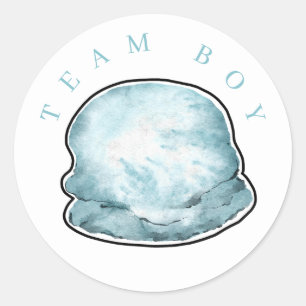 Rond Team Boy Ice Cream Genre révéler Sticker Cercle. C