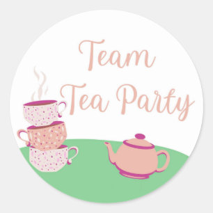 Rond Team Tea Party Baby Sticker de prédiction de genre