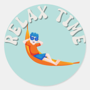 Rond temps de détente garçon Classic Round Sticker