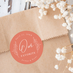 Rond Terracotta Notre Sticker De Mariage Favori Favor