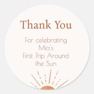 Rond Terracotta Sun Premier Voyage Autour Du Sticker Me