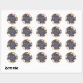 Rond Terre rustique | Sticker Favor Merci violet (Feuille)