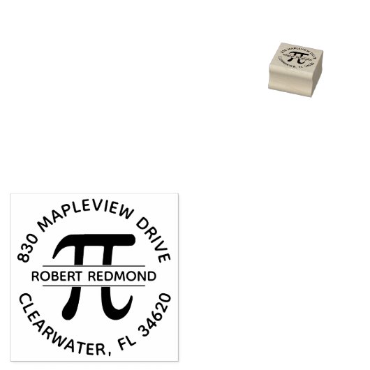 Rond Terugkeeradres Rubberzegel pi Wiskunde Rubberstempel (Gestempeld)