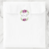 ROND THANK YOU FLORAL VIOLET ROUND STICKER (Sac)