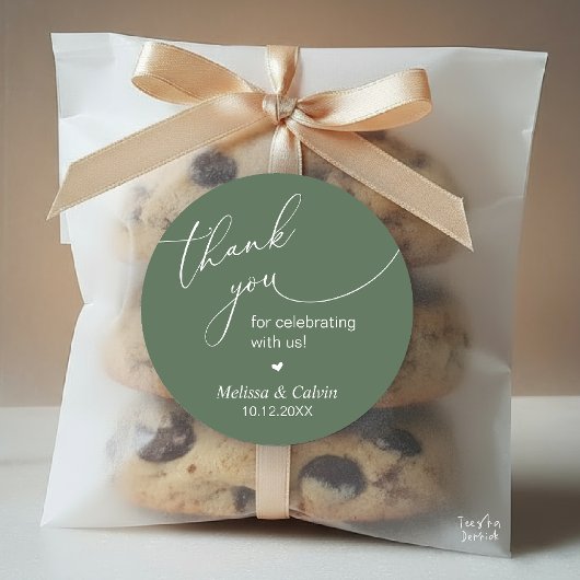 Rond Thank you for celebrating with us Wedding Sticker