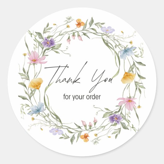 Rond Thank You For Order Round Sticker (Devant)