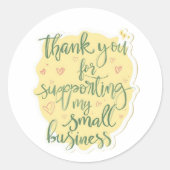Rond Thank You for Supporting My Small Business Sticker (Devant)
