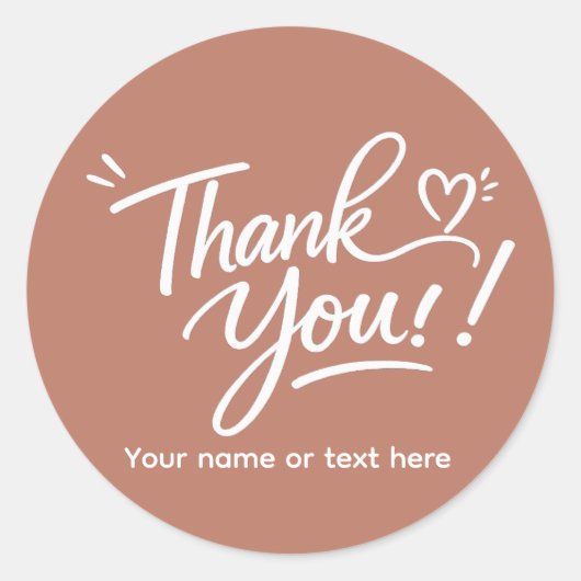 Rond Thank you! modern calligraphy Sticker (Devant)