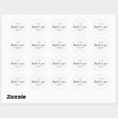 Rond Thank You Script Heart Wedding Round Sticker (Feuille)