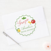Rond That's Amore Italian Theme Thank you Sticker (Enveloppe)