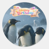 Rond The emperor penguin round sticker (Devant)