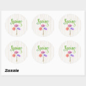 Rond Thème de printemps, Bright Watercolor Sticker Flor (Feuille)