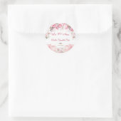 Rond Thème Paris Sticker Quinceañera Rose Floral (Sac)
