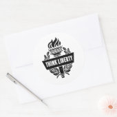 Rond Think Liberty - Logo Torch - Sticker blanc (Enveloppe)