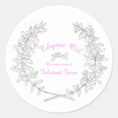 Rond Thyme wreath art Thyme huile sticker (Devant)
