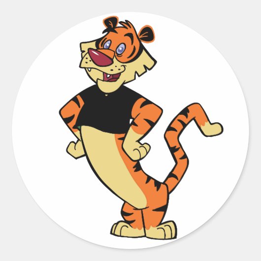 Rond Tigre - Sticker Mascot noir (Devant)