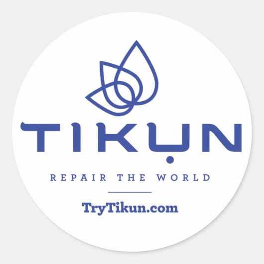 Rond Tikun Bleu Sur Sticker Blanc (Devant)