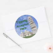 Rond Tipping Accepté ici Sticker (Enveloppe)